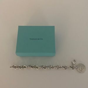 Authentic Return to Tiffany Sterling Silver Round Tag Bracelet